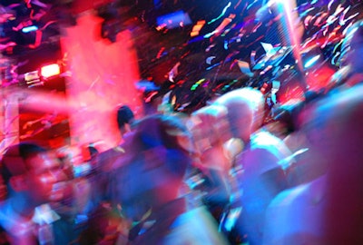Confetti rained down on the dance floor throughout the evening.