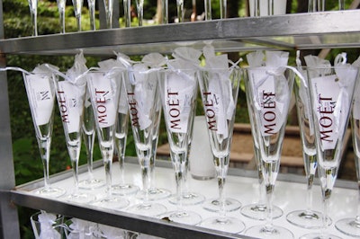 Guests could purchase a glass of Moët & Chandon Champagne and the chance to win a blue topaz and sapphire necklace from the Blossoms Collection at Mindham Fine Jewellery.