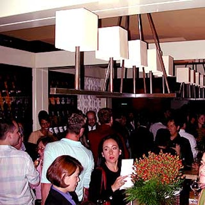 Guests crowded the small bar area that connects DB's two dining rooms.