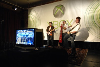 Guests on the main floor could sing their hearts out or play guitar on the Rock Band Xbox 360 game.