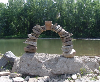 Rock stacking creation by Team Sandtastic
