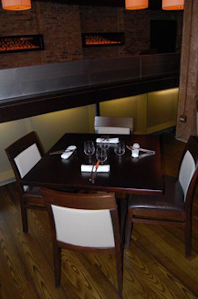 To keep a relatively laid-back vibe, tables go without white linens.