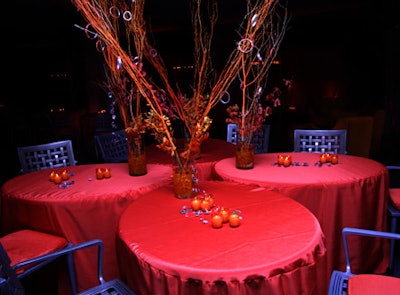 In other areas where the color scheme was red, bangles hung from the floral arrangements.