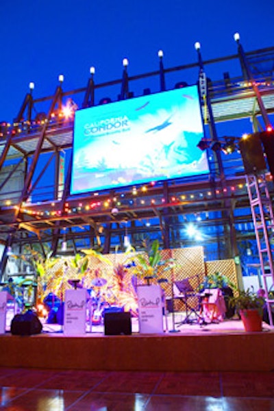 Signage and video trumpeted the evening's cause, the California Condor Recovery Program.