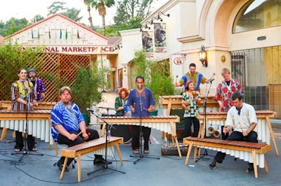 Multiple world-music acts performed for guests.