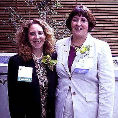 At the International Special Events Society's New York chapter's new officer installation, outgoing president Meryl Hillsberg posed with incoming president Jane White.