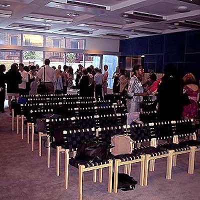 Guests mingled in Volvo Hall, the Scandinavia House's second floor reception area.