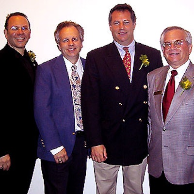 Four past ISES chapter presidents (left to right): chapter founder and BiZBash president Richard Aaron, Bestek Lighting & Staging's Van Allen Rice, Big Wave International's Brian Winthrop and Apex Plastics' Michael Rosenthal.