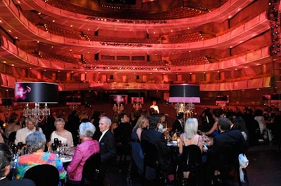 Guests dined on the stage of the Four Seasons Centre for the Performing Arts following four performances by the National Ballet of Canada.