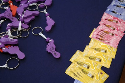 Barefoot Wines, which provided wines for the cocktail reception, offered key chains to guests.