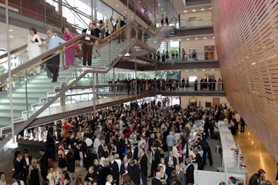 Guests filled the lobbies on all four floors of the centre for a cocktail reception following the gala performance.