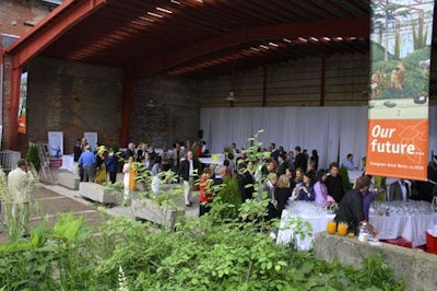 The venue chosen for the cocktail reception backed onto the public park surrounding the Brickworks.