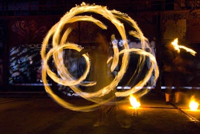 Performances highlighted the evening's water and fire theme.