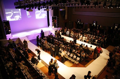 A U-shaped runway enclosed an additional seating area for guests.
