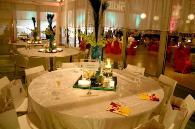 Elegantly draped tables were set up for V.I.P. and sponsor-level ticket holders.