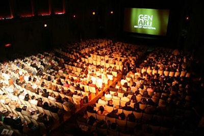 Guests crowded into the Music Box Theater to watch a screening of Bart Got a Room.