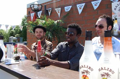 Band members Jay Malinowski and Eon Sinclair made a Bedouin Soundclash cocktail with Brad Gubbins, an instructor with the Toronto Institute of Bartending.
