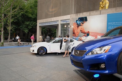 Lexus, one of the event's sponsors, rolled out a blue carpet alongside some of the car company's luxury models.