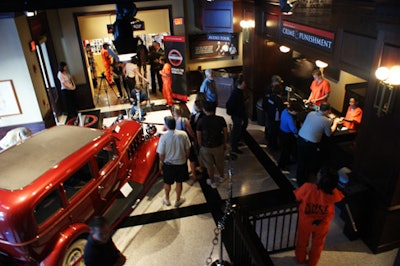 The museum's lobby, which can accomodate 150 guests, holds bank robber John Dillinger's getaway car—bullet holes and all.