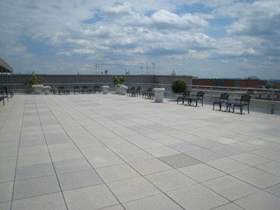 The 5,000-square-foot rooftop terrace, with views of the Capitol and Washington Monument, has room for as many as 250 for a reception.