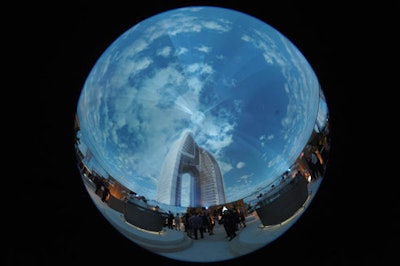 The panoramic ceiling allowed guests to see 360-degree shots of the new hotel.