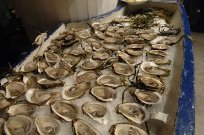 The cocktail reception included an oyster bar.