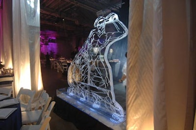 A sculpture of a Greek god, created by the Iceman, sat at the entrance to the venue.