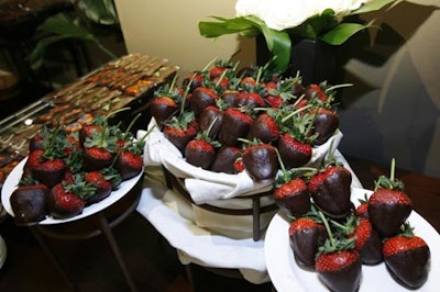 Chocolate-dipped strawberries were among the offerings.