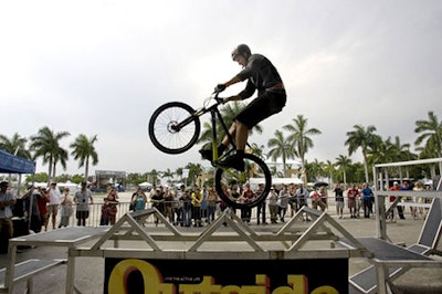 Sponsored by Outside magazine, a mountain-bike stunt show was one of many forms of entertainment offered throughout the weekend.