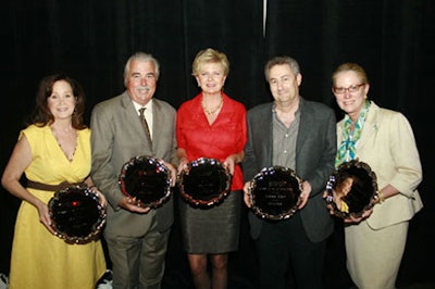 Hall of Fame inductees for 2008 were (left to right) Cyd Wilson, John Chuck, Katy Sweet, Michael Stern, and Patricia K. Ryan.