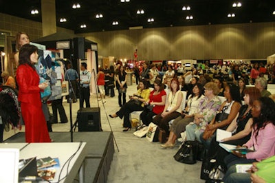 Youngsong Martin of Wildflower Linens gave session participants a sneak peek into trends in table and chair designs for next season.