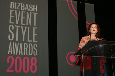 Former Miss America and veteran news anchor Tawny Little acted as M.C. for BizBash's Event Style Awards ceremony on the main event stage.
