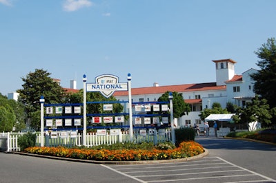 The front entrance to the tournament included a board listing some participating sponsors, such as Kodak, FedEx, and CVS.