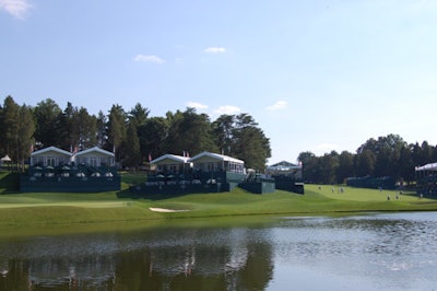 The sponsors' private chalets overlooked part of the course and its pond.