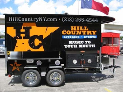 Hill Country's Barbecue Trailer has its own smokers and grills.