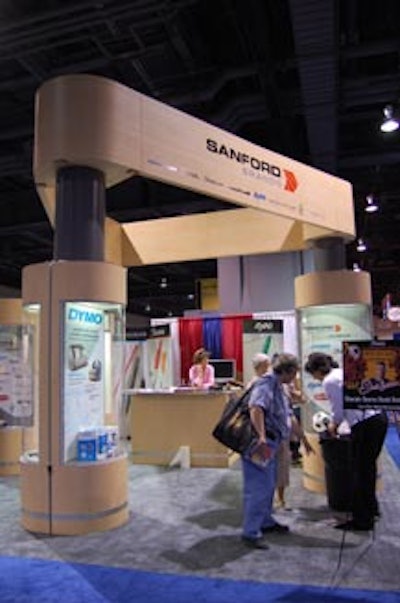 Sanford's open format booth kept the products—Sharpie and Paper Mate—as the focus.
