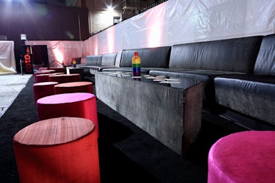 Lounge furniture lined the perimeter of the event space.