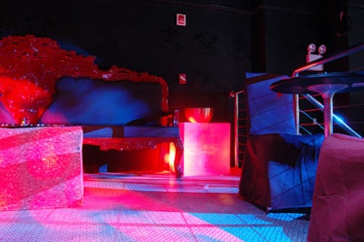 The venue has two elevated V.I.P. sections dubbed 'opera boxes,' each with its own furniture and lighting system.