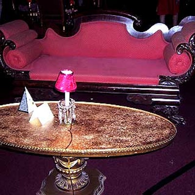 Antique furniture was put out in clusters for guests at Roseland Ballroom.