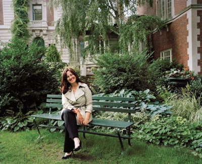 Kara Minogue (shown here in the garden of the Cooper-Hewitt National Design Museum) will be coordinating the museum's National Design Awards gala in October.