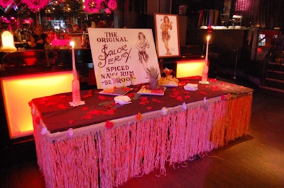 Images of hula girls decorated the venue, including the food table, which featured a selection of tropical fruits.