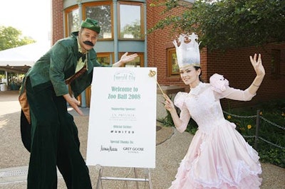 Costumed figures from Oz greeted guests as they entered the ball.