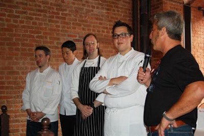 Hosted by radio personality Mike Colameco, the competition pitted chefs Erik Battes, Wylie Dufresne, Edward Higgins, and Akinoba Suzuki against each other.