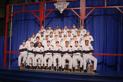 Guests posed with cutouts of the 2008 Yankees at one of the many photo stations.