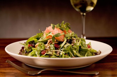 The diverse menu, which includes everything from sushi to soft tacos, features the grapefruit-topped Sonoma Salad.