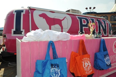 Pop-up shops on-site sold merch from the new Pink collegiate collection.