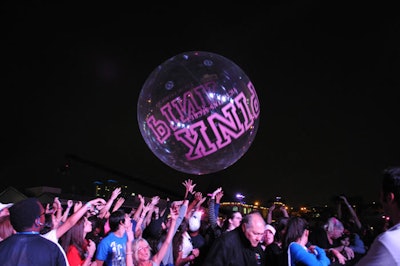 Guests tossed around a giant Victoria's Secret beach ball.