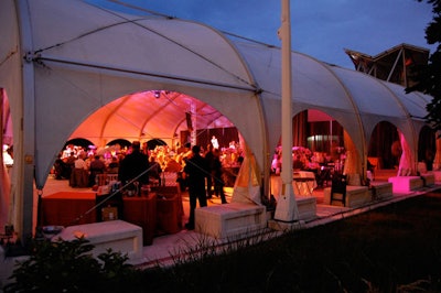 Dinner took place in a tent erected on Millennium Park's rooftop terrace.