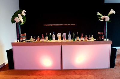 At multiple illuminated bars, Limelight's catering staff served the evening's specialty drink, a blend of vodka and iced tea called the 'Zinger.'