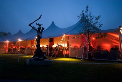 The gala marquee tent overtook the north lawn of Ravinia Festival grounds.